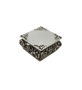 FINE ITALIAN 925 STERLING SILVER HANDMADE FLORAL ORNATE SHINY SLEEK SNUFF BOX