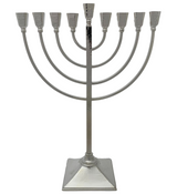FINE ITALIAN 925 STERLING SILVER HANDMADE MODERN SHINY SLEEK & HAMMERED MENORAH