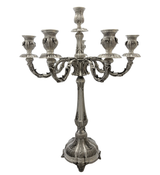 FINE 925 STERLING SILVER HANDMAD LEAF APPLIQUE CHASED ORNATE 8 LIGHT CANDELABRA