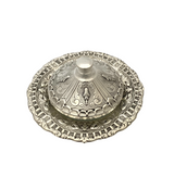 FINE 925 STERLING SILVER HANDMADE CHASED LEAF SWIRL MATTE & SHINY HONEY DISH