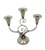 ANTIQUE ALPHONSE LA PAGLIA 925 STERLING SILVER JENSEN STYLE 3 LIGHT CANDELABRA