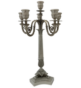 PAIR OF ITALIAN 925 STERLING SILVER HANDMADE ELEGANT FLORAL 6 LIGHT CANDELABRA