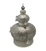 FINE 925 STERLING SILVER HANDMADE CHASED SWIRL ORNATE MATTE & SHINY TORAH CROWN