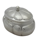 FINE 925 STERLING SILVER HANDMADE MODERN HAMMERED SHINY SLEEK ESROG JEWELRY BOX