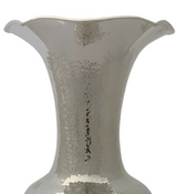 FINE 925 STERLING SILVER HANDMADE MODERN HAMMERED SHINY SLEEK FLOWER VASE
