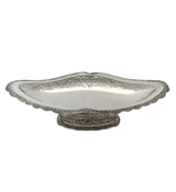 FINE 925 STERLING SILVER HANDMADE CHASED CUT OUT LACE FLORAL ORNATE FRUIT BOWL