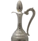 FINE 925 STERLING SILVER HANDMADE CHASED LEAF APPLIQUE MATTE SHINY WINE BOTTLE
