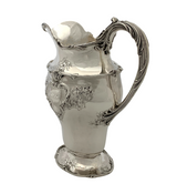ANTIQUE GORHAM 925 STERLING SILVER HANDMADE ENGRAVED FLORAL LEAF SLEEK PITCHER