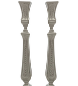 FINE 925 STERLING SILVER HANDMADE MODERN DIAMOND CUT SHINY SLEEK CANDLESTICKS