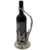 FINE ITALIAN 925 STERLING SILVER HANDMADE OPEN CHASED LEAF ORNATE BOTTLE HOLDER