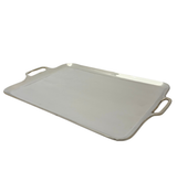 ANTIQUE MEXICAN 925 STERLING SILVER HANDMADE RECTANGULAR LOOP TWO HANDLED TRAY