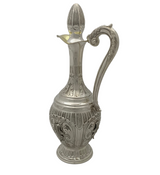 FINE 925 STERLING SILVER HANDMADE CHASED SWIRL LEAF APPLIQUE ORNATE WINE BOTTLE
