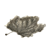 FINE 925 STERLING SILVER HANDMADE UNIQUE MATTE & SHINY AUTUMN LEAF SERVING DISH