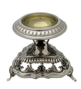 FINE 925 STERLING SILVER HANDMADE CUT OUT ORNATE TRIANGULAR SINGLE SALT HOLDER