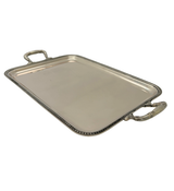 VINTAGE ITALIAN BOGGIALI 800 SILVER HANDMADE SLEEK RECTANGLE TWO HANDLED TRAY