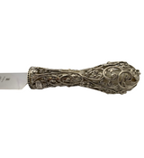 FINE 925 STERLING SILVER HANDMADE FLORAL & LEAF CUT OUT LACE VICTORINOX KNIFE
