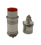 FINE 925 STERLING SILVER HANDMADE GADROON BORDER GRAPE ORNATE MATCHBOX HOLDER