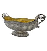 FINE 925 STERLING SILVER HANDMADE FLORAL SWIRL ORNATE FRUIT BOWL CENTERPIECE