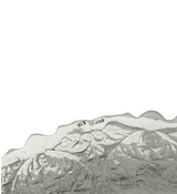 925 STERLING SILVER & GILDED HANDMADE CHASED LEAF SHELL ORNATE CHALLAH BOARD
