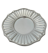 FINE 925 STERLING SILVER HANDMADE MODERN FLUTED STRIATED SHINY SLEEK CUP & TRAY