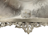 FINE 925 STERLING SILVER HANDMADE LEAF APPLIQUE ORNATE MATTE SHINY CANDLESTICKS
