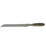 ITALIAN 925 STERLING SILVER HANDMADE FLORAL CUT OUT ORNATE SERRATED BREAD KNIFE
