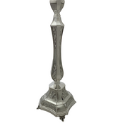 FINE 925 STERLING SILVER HANDMADE CHASED MATTE & SHINY SQUARE CANDLESTICKS