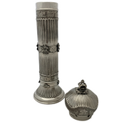 ITALIAN 925 STERLING SILVER HANDMADE CHASED LEAF APPLIQUE MATTE MEGILLAH HOLDER