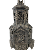 TALL EZRA LANDAU 925 STERLING SILVER HANDMADE INTRICATE ROTATING BESAMIM HOLDER