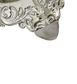 FINE 925 STERLING SILVER HANDMADE LEAF APPLIQUE CHASED SWIRL CHANUKAH MENORAH