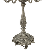 925 STERLING SILVER HANDMADE CHASED LEAF APPLIQUE ORNATE 11 LIGHT CANDELABRA