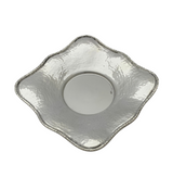 FINE SMALL 925 STERLING SILVER HANDMADE MODERN HAMMERED SHINY SLEEK CUP & TRAY