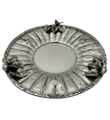 FINE 925 STERLING SILVER HANDMADE MULTI BIRD LEAF TREE APPLIQUE CUP & TRAY