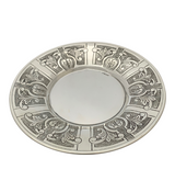 FINE 925 STERLING SILVER HANDMADE CHASED SWIRL ORNATE MATTE & SHINY CUP & TRAY