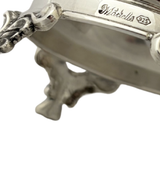 FINE 925 STERLING SILVER HANDMADE STRIATED SHINY SLEEK FINISH ORNATE SALT HOLDER