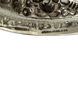 ANTIQUE SMALL JS MACDONALD CO 925 STERLING SILVER HANDMADE REPOUSSE FLOWER VASE