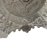 925 STERLING SILVER HANDMADE CHASED LEAF APPLIQUE ORNATE MATTE & SHINY MENORAH