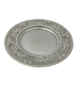 FINE 925 STERLING SILVER HANDMADE CHASED SWIRL MATTE & SHINY FINISH CUP & TRAY