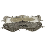 925 STERLING SILVER HANDMADE SWIRL LEAF APPLIQUE MATTE & SHINY MATCHBOX HOLDER