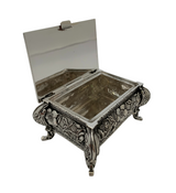 FINE ITALIAN 925 STERLING SILVER HANDMADE CHASED FLORAL ORNATE SNUFF SPICE BOX