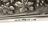 ITALIAN 925 STERLING SILVER HANDMADE HEAVY GRAPE & LEAF APPLIQUE ORNATE MENORAH