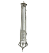 FINE 925 STERLING SILVER HANDMADE LEAF APPLIQUE ORNATE CROWN MATTE MEZUZAH