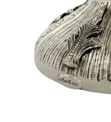 FINE 925 STERLING SILVER HANDMADE LEAF APPLIQUE CHASED STRIATED ELIYAHU CUP