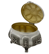 FINE 925 STERLING SILVER HANDMADE MULTI FLORAL ORNATE MATTE & SHINY ESROG BOX