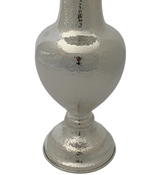 FINE 925 STERLING SILVER HANDMADE MODERN HAMMERED SHINY SLEEK FLOWER VASE