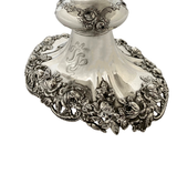 ANTIQUE USA 925 STERLING SILVER HANDMADE FLORAL ORNATE FRUIT BOWL CENTERPIECE