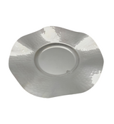FINE 925 STERLING SILVER HANDMADE MODERN HAMMERED & SLEEK FINISH WAVE CUP & TRAY