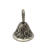S. KIRK & SON 925 STERLING SILVER HANDMADE FLORAL REPOUSSE SMALL HAND BELL
