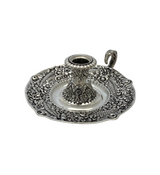 ANTIQUE TIFFANY & CO. 925 STERLING SILVER HANDMADE REPOUSSE CANDLE CHAMBERSTICKS