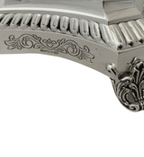 FINE 925 STERLING SILVER HANDMADE SWIRL CHASED LEAF APPLIQUE ORNATE MENORAH